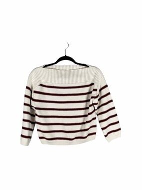 H&M Cream Red Stripe Knit Sweater Long Sleeve Size Small